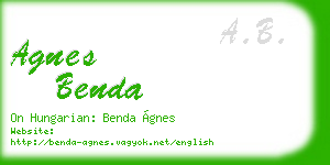 agnes benda business card