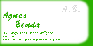 agnes benda business card